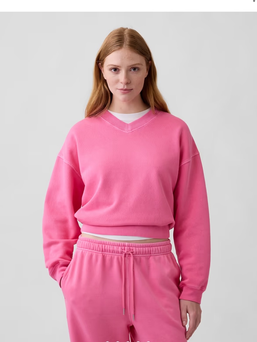 NWT Gap Relaxed Wedge V-Neck Sweatshirt